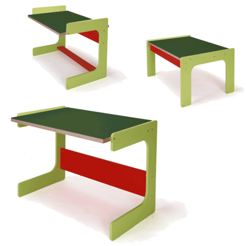 GreenLino Schreibtisch für Kinder:hellgrün/rot